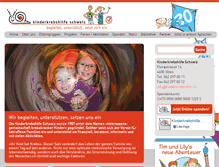 Tablet Screenshot of kinderkrebshilfe.ch