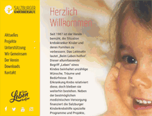 Tablet Screenshot of kinderkrebshilfe.com